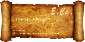 Eszenyi Csongor névjegykártya